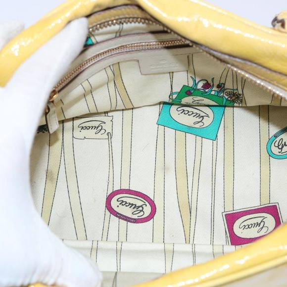 GUCCI Bamboo Hand Bag Enamel Yellow 159399 Auth 62738 - Picture 16 of 16
